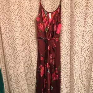 Silky Floral Hi-Lo Maxi Dress